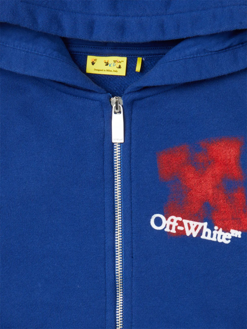 Off-White Kids Hoodie met capuchon en rits Blauw