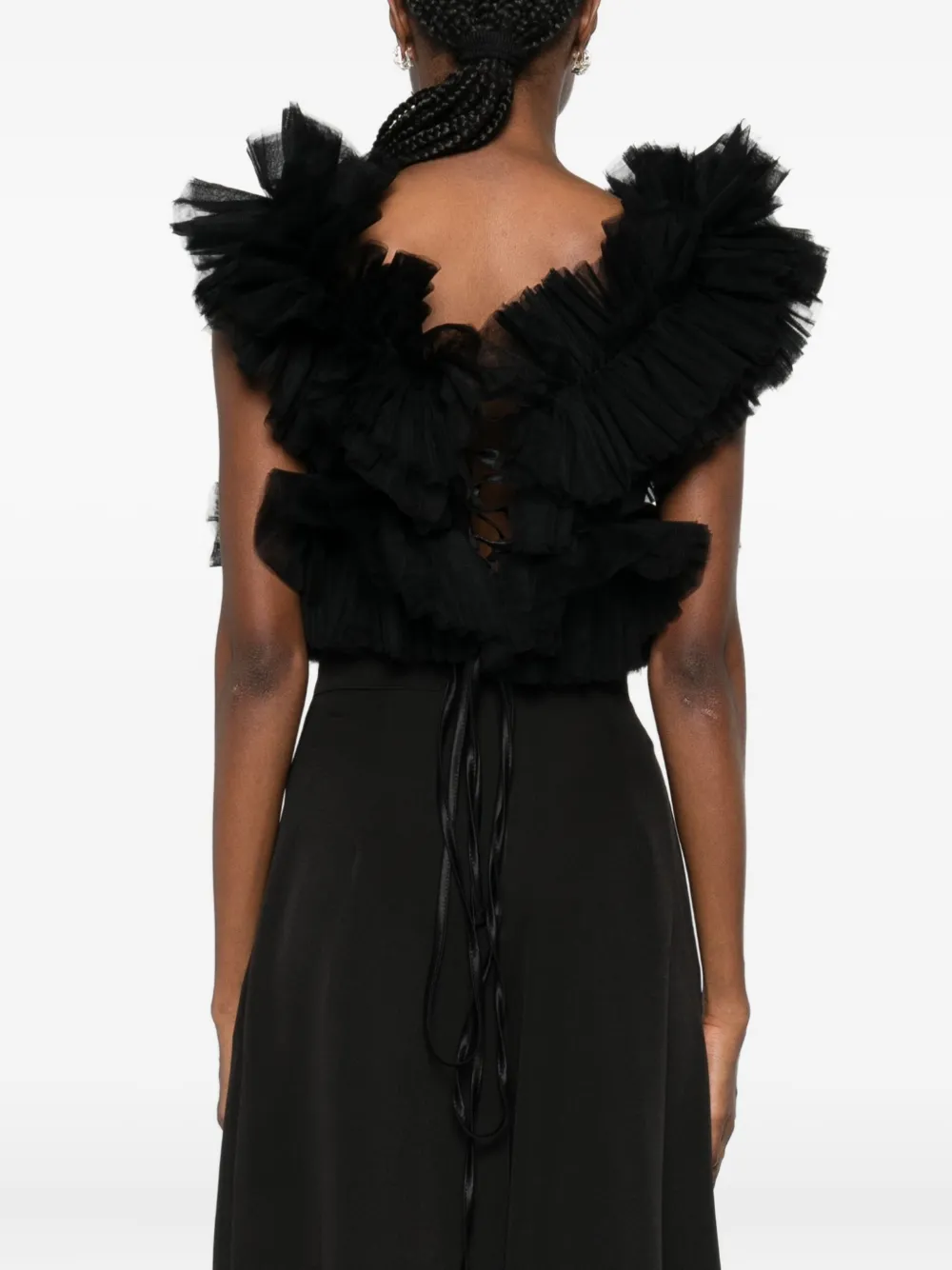 RHIZOME Murielle korset-top Zwart