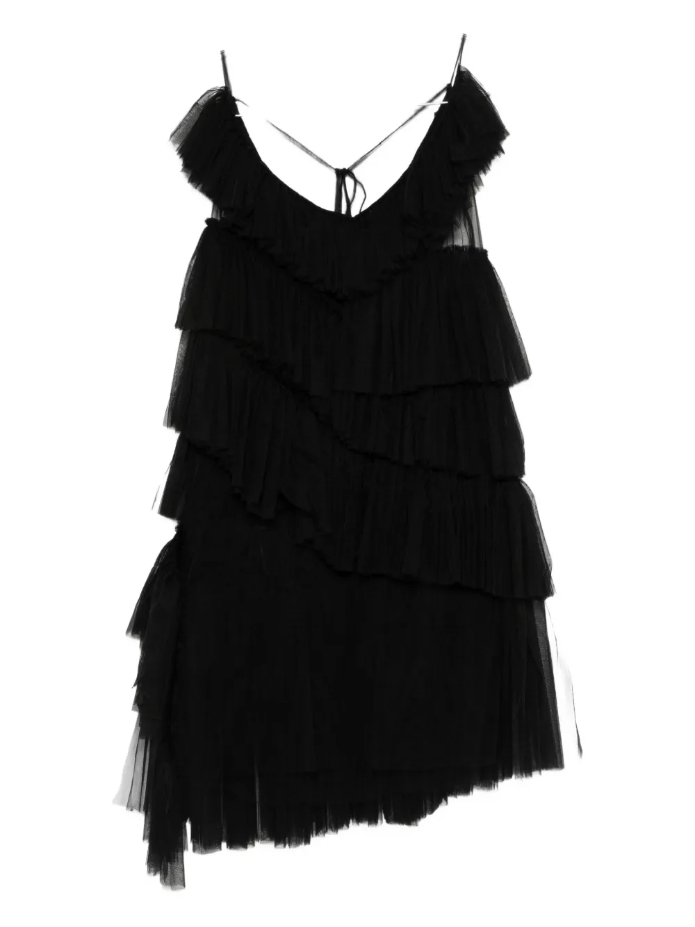 Rhizome Martha Ruffled-details Midi Dress In Black