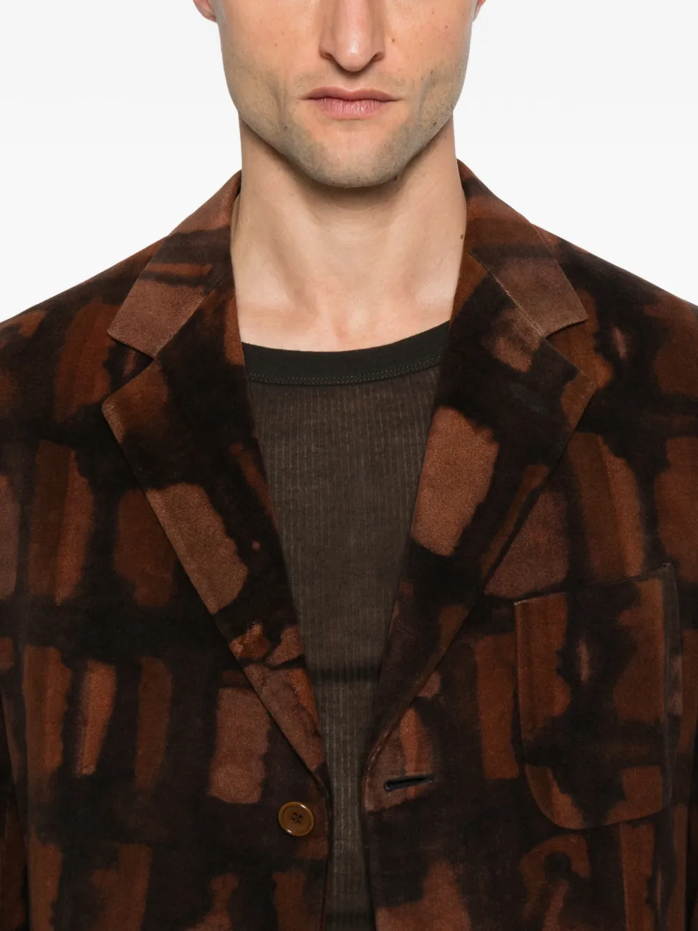 Pre-owned Romeo Gigli Patterned Jacket In Brown