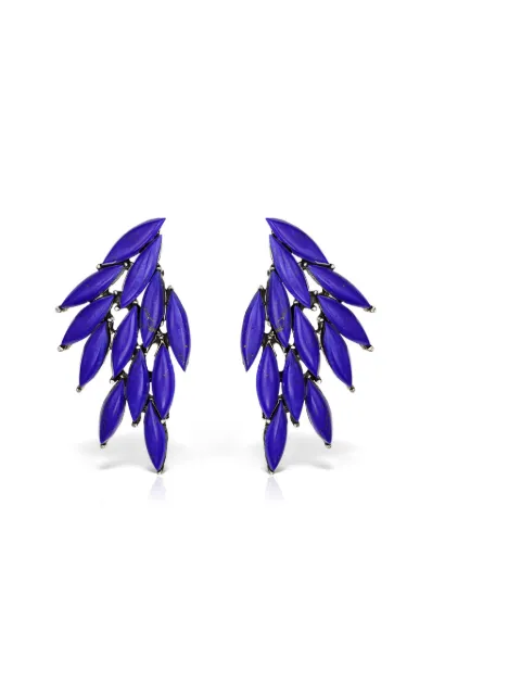 OBSIDIAN leaf drop earrings