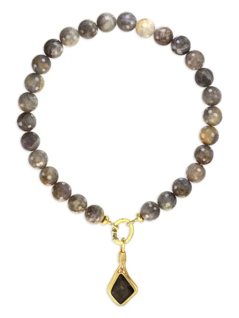 OBSIDIAN beaded pendant necklace