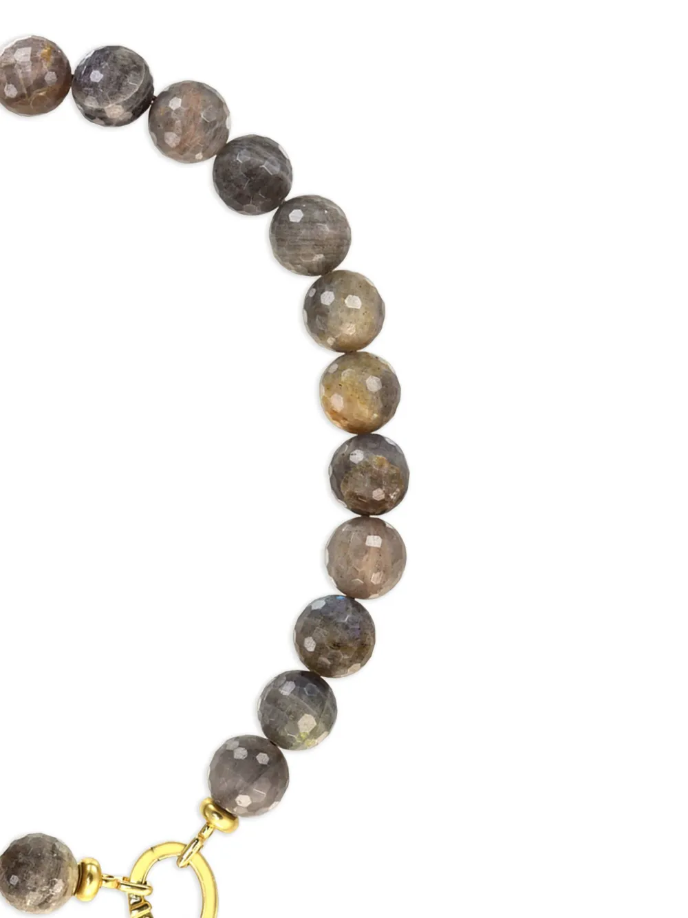 OBSIDIAN beaded pendant necklace - Grigio