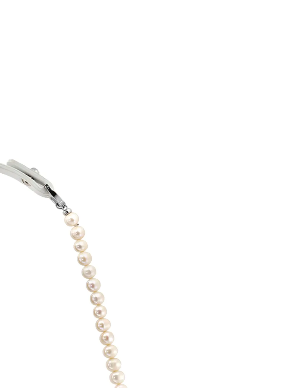 Obsidian Pearl Leather Necklace In Gold