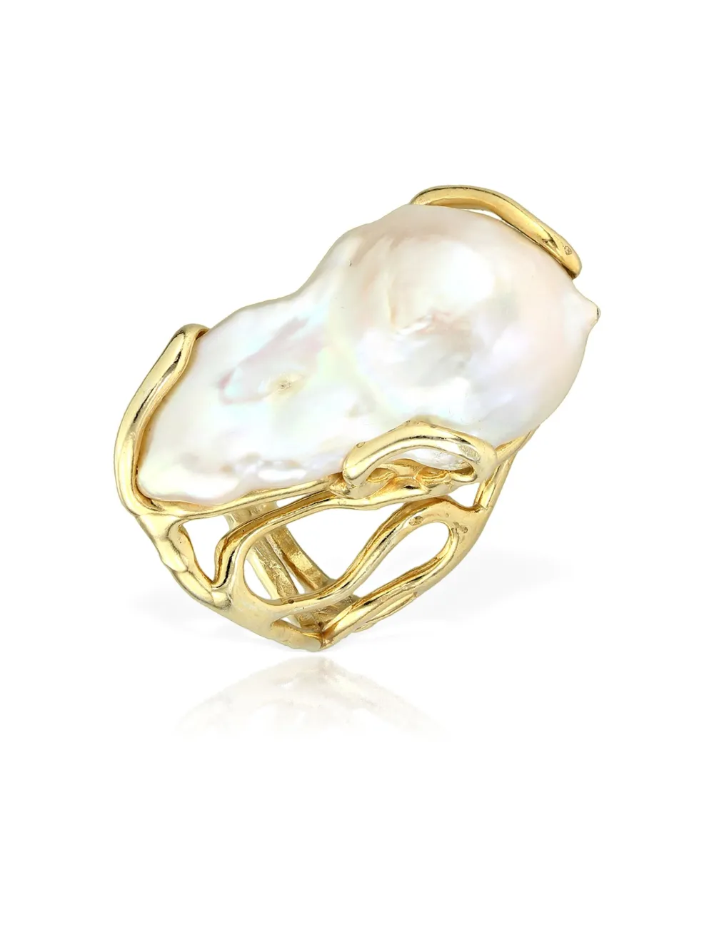 OBSIDIAN pearl metals ring - Oro