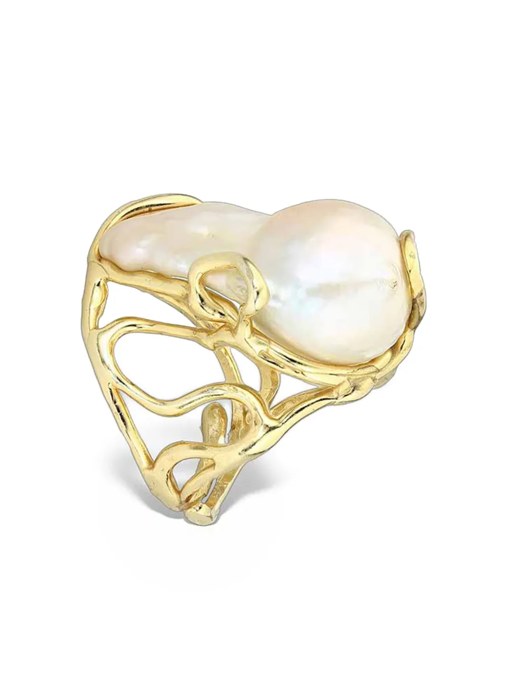  Obsidian Pearl Metals Ring - Gold 