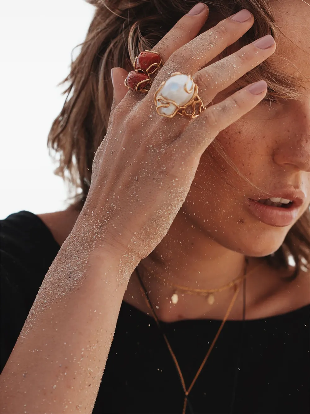 OBSIDIAN anillo con perla | Image 2