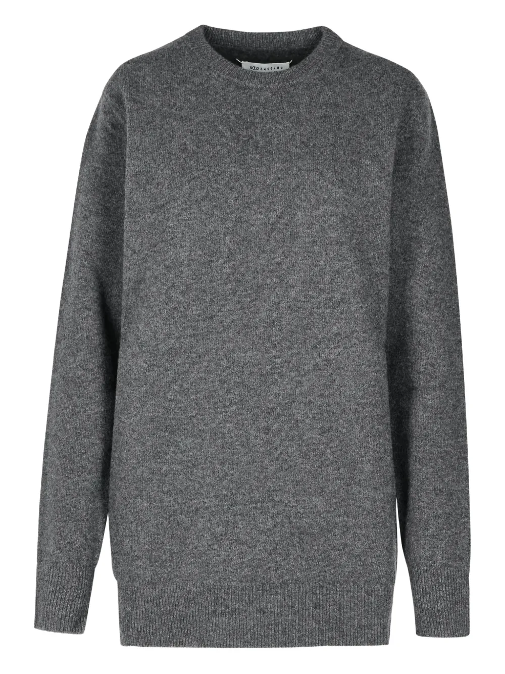 Maison Margiela Ribbed Crew Neck Sweater In Gray