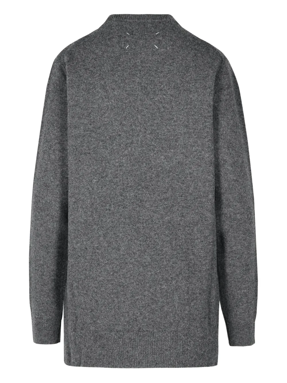 Maison Margiela Ribbed Crew Neck Sweater In Gray