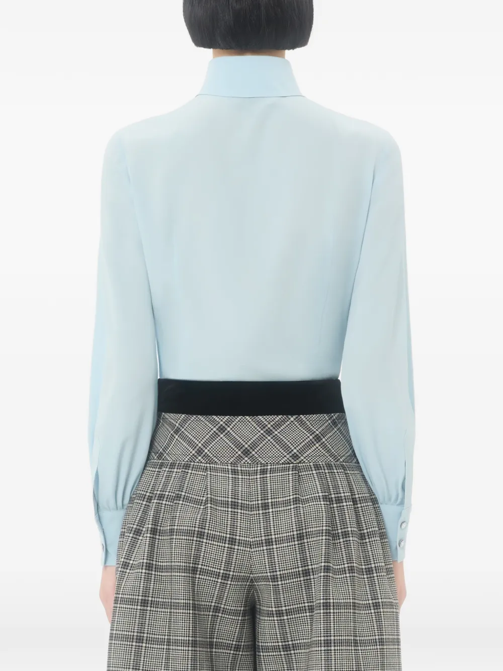 Valentino Garavani Crêpe de chine blouse met sjaaldetail Blauw