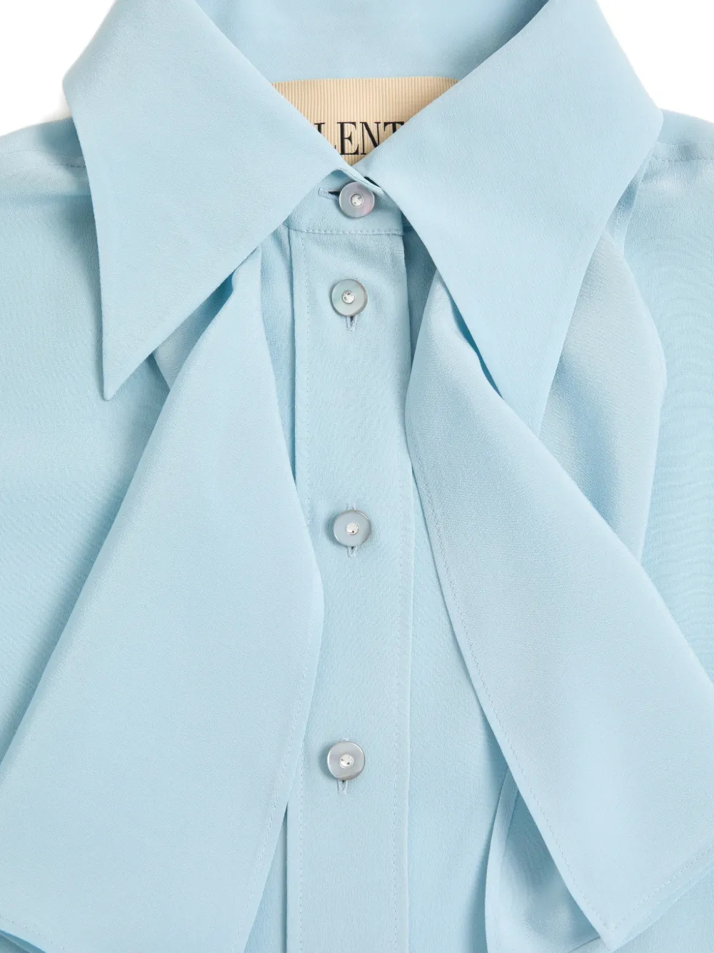 Crepe De Chine scarf-detail shirt