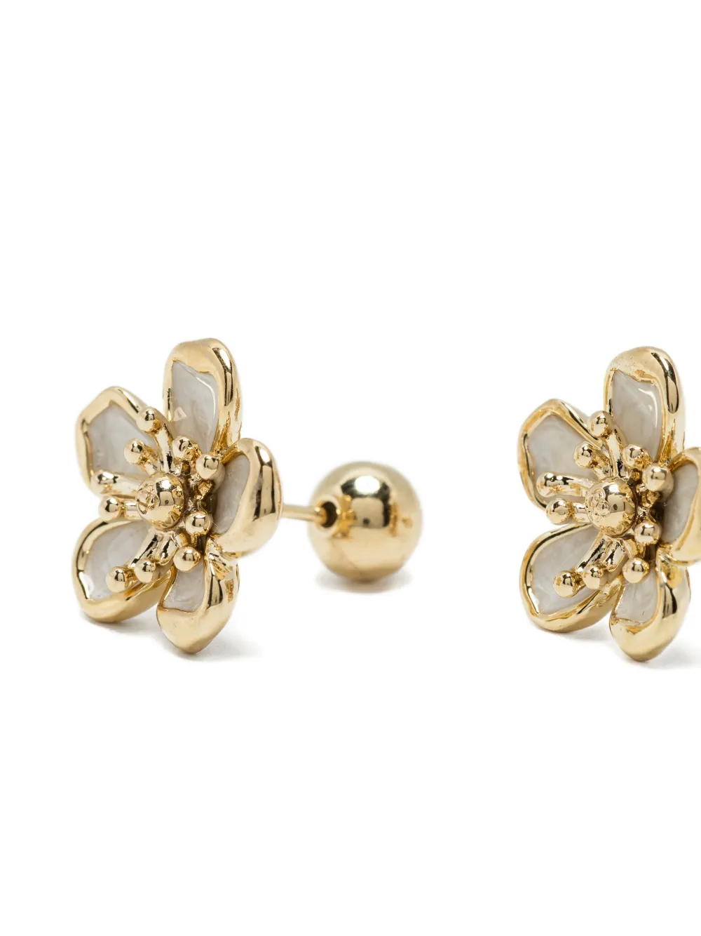 Casablanca Oorbellen met bloemen - Goud