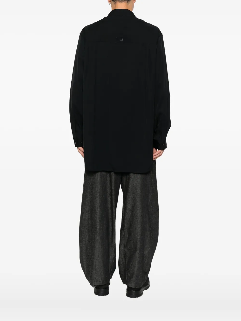 Y-3 Overhemd met zak met knopen Zwart