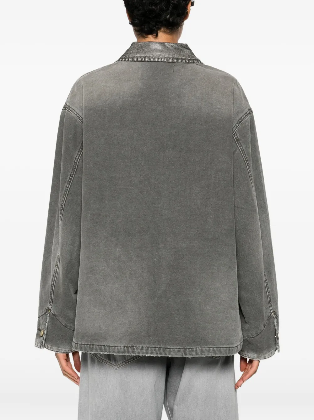 6397 Chore Coat Button Patch Pocket Jacket In Gray