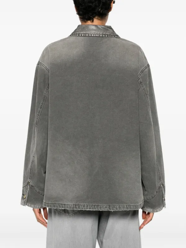 6397 Chore Coat Button Patch Pocket Jacket | Grey | FARFETCH