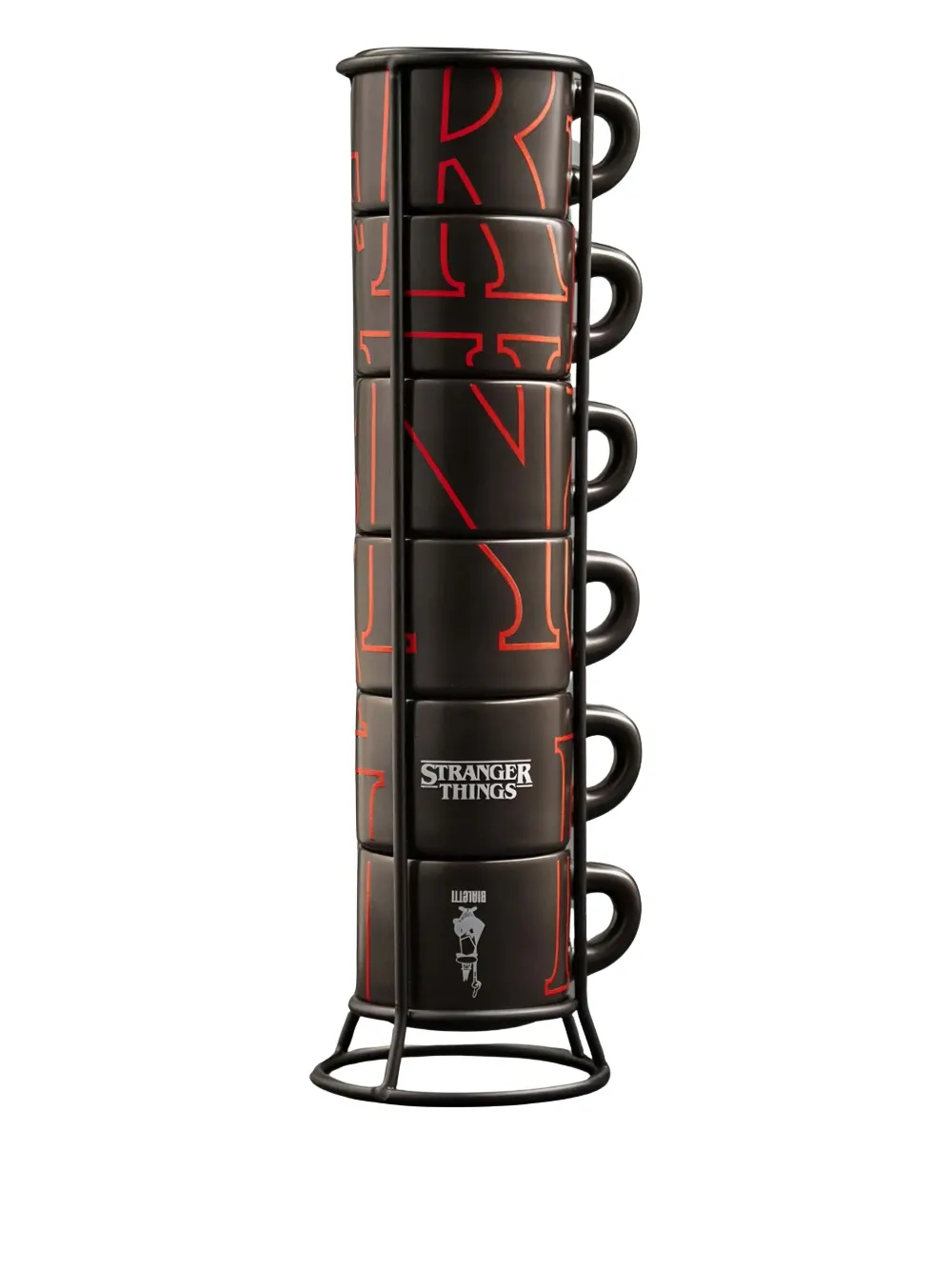 Bialetti x Netflix Stranger Things stackable cups (set of six) | Black | Image 1