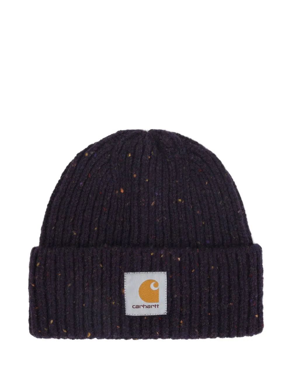Carhartt WIP Anglistic speckled logo-patch beanie | Purple | Image 1