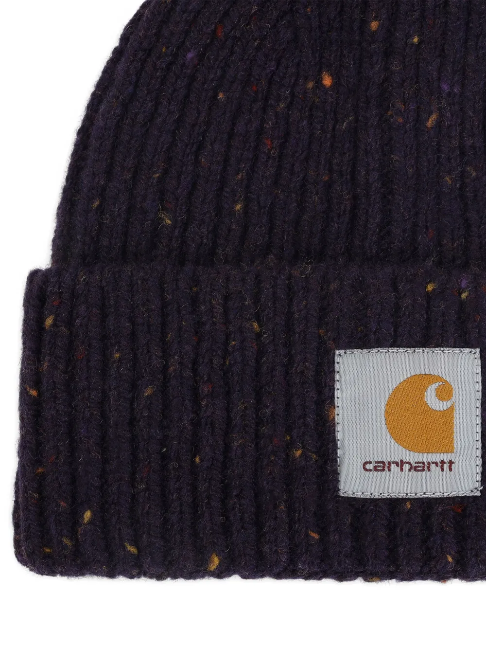 Carhartt Wip Speckled Lokers Black Wool Anglistic Beanie In Purple