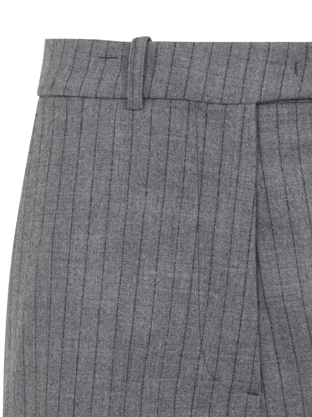 The Frankie Shop Striped Wide Leg Trousers With Belt Loops In Gray