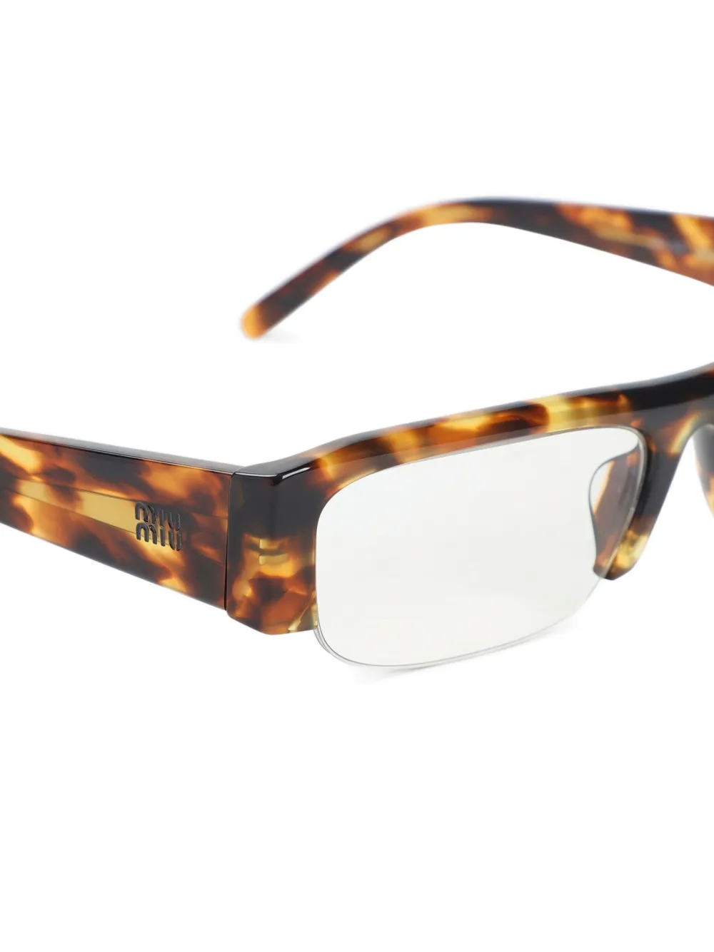 Miu Eyewear Bril met rechthoekig montuur Bruin