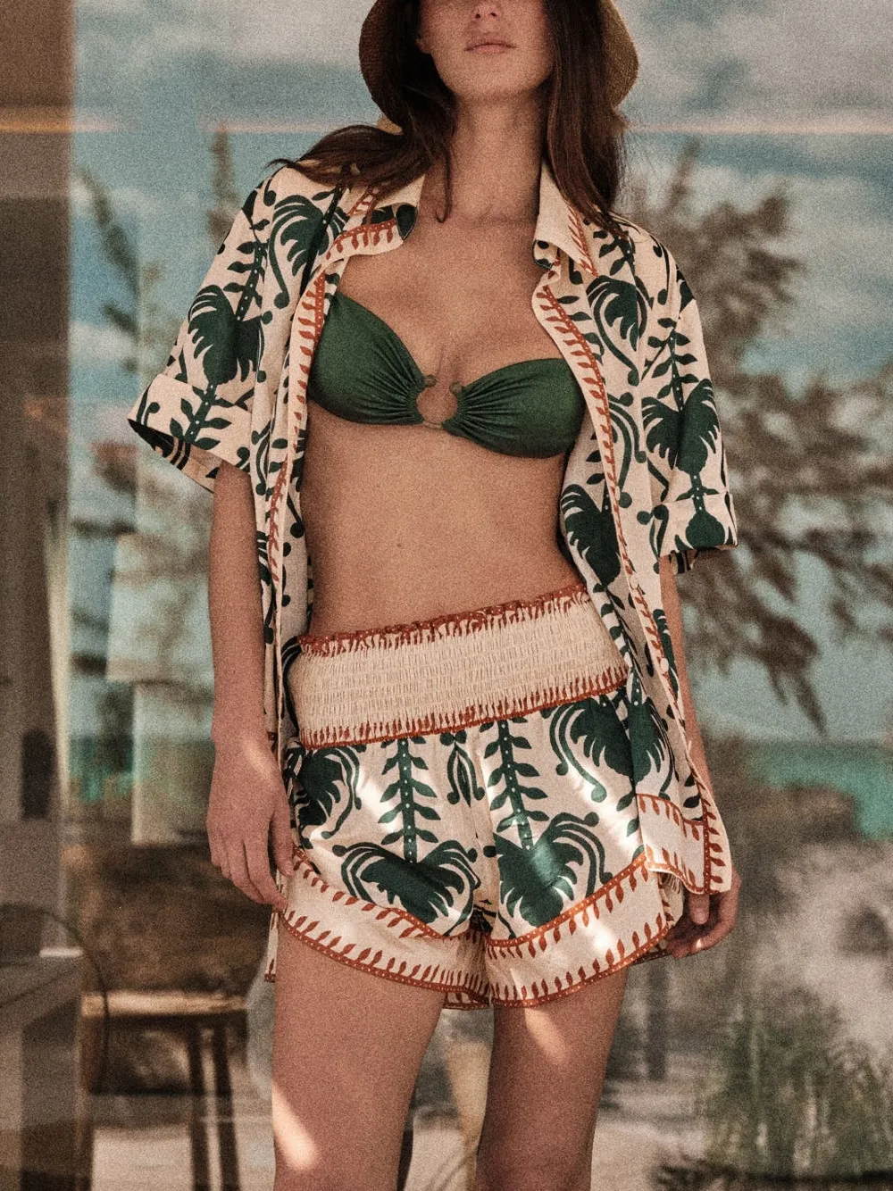 Johanna Ortiz Salty Promises Printed Cotton Shirt In Green