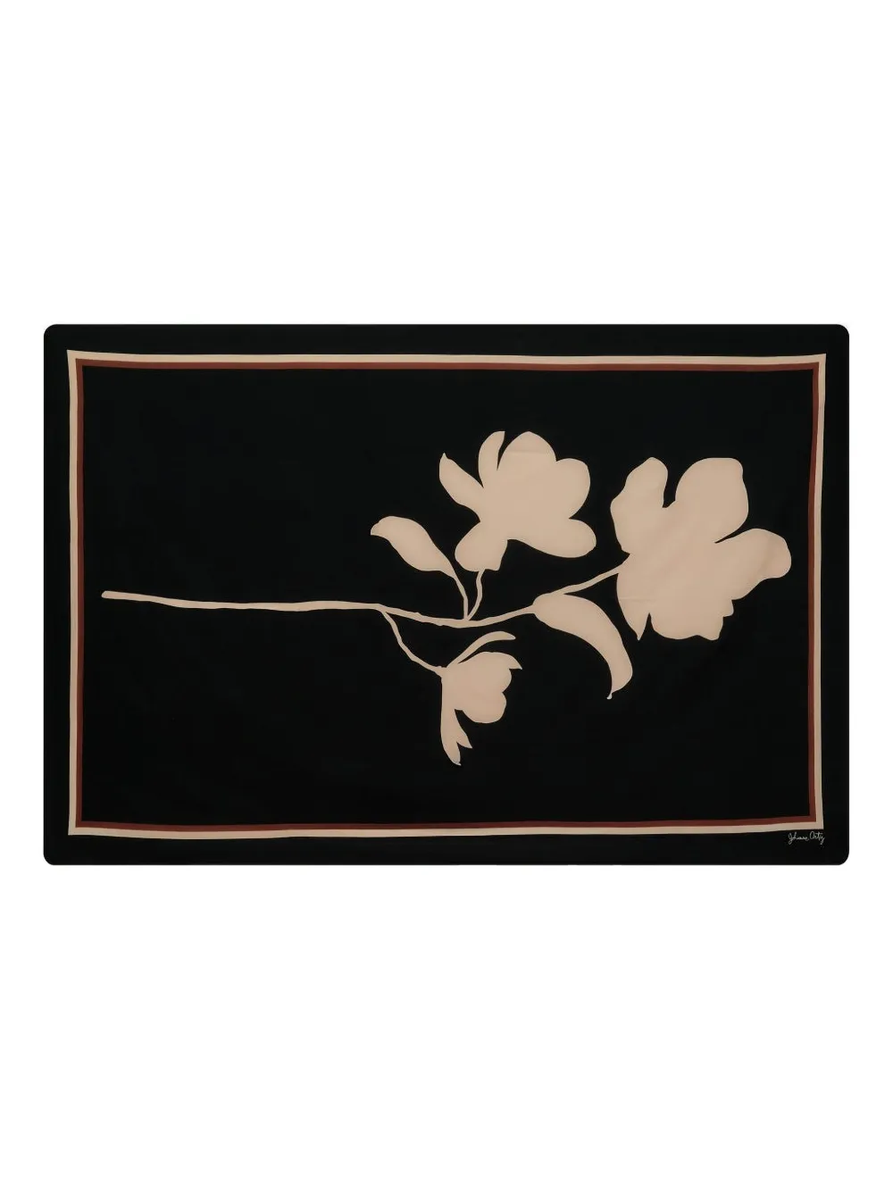Johanna Ortiz Magnolia Silhouette Silk Shawl In Black