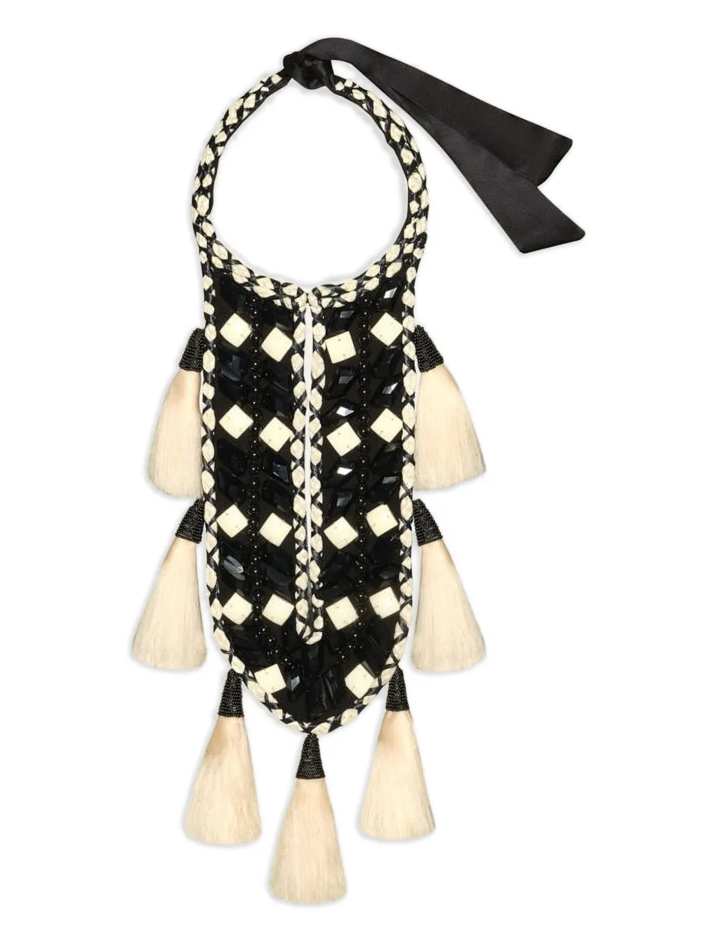 Johanna Ortiz Luxury Craft Tassels Necklace In Brown