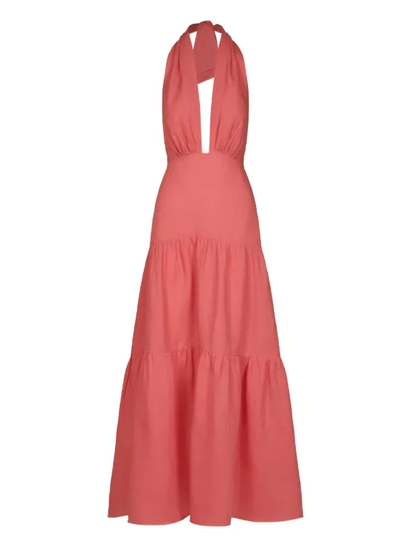 Johanna Ortiz Twilight Tiered Maxi Dress - Pink Johanna Ortiz Twilight Tiered Maxi Dress - Pink