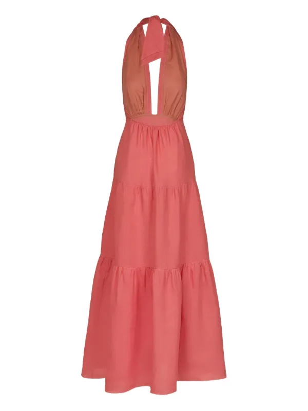 knee length dresses for ladies Women's Strappy Floral Tiered Maxi Dress – Reistor