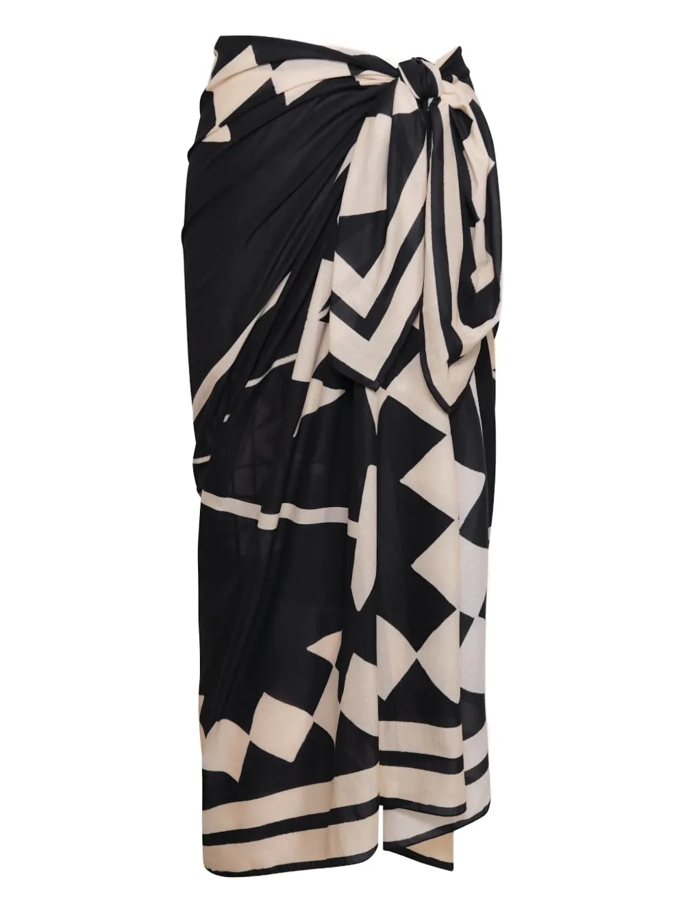 Johanna Ortiz Polo Rhombs Pareo Skirt In Black