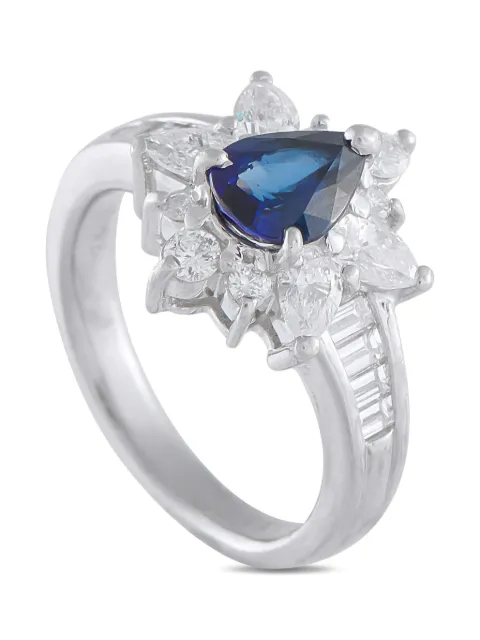 LB Exclusive platinum diamond sapphire ring
