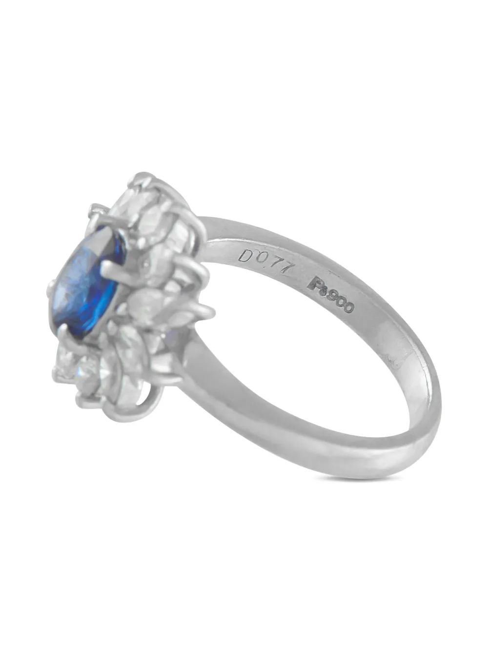 LB Exclusive platinum diamond sapphire ring - Silber