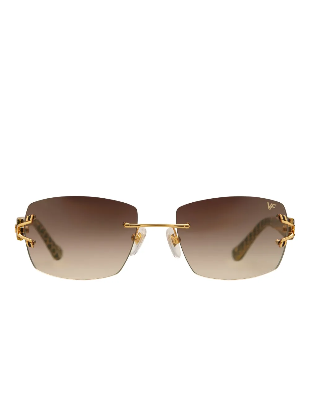 Vintage Frames Company Bal Harbour Snakeskin Rimless Sunglasses In Multi
