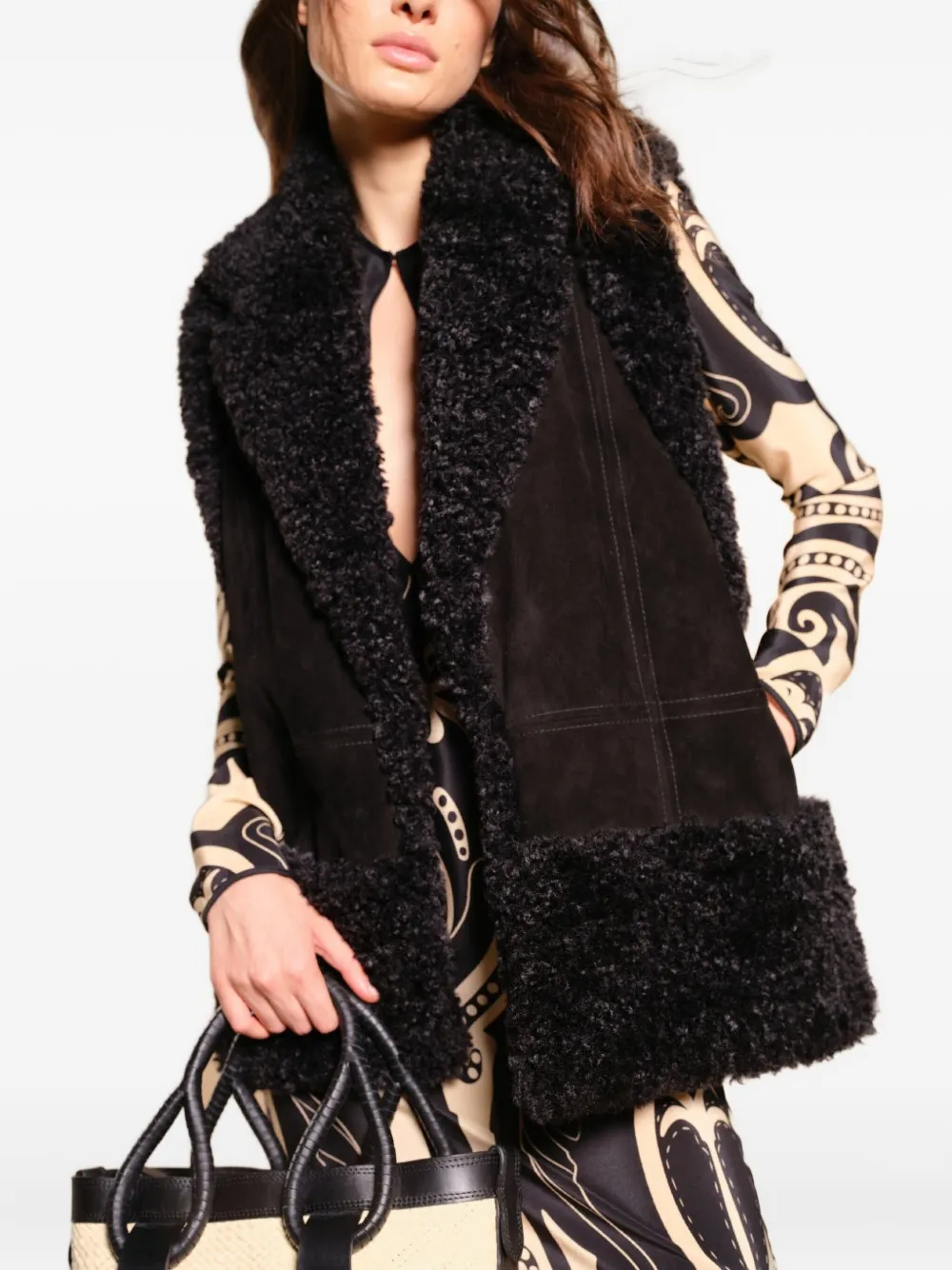 Johanna Ortiz Salty Air Leather Vest In Black