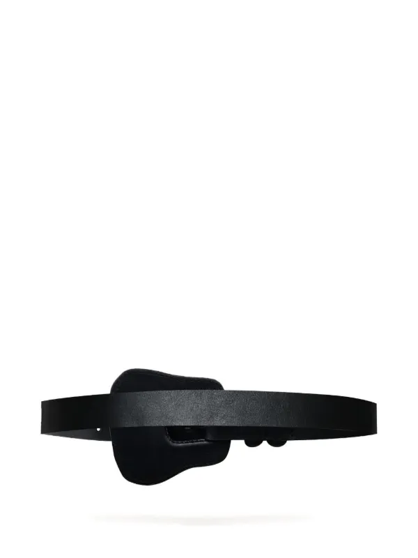 Johana Ortiz buckle leather belt Johanna Ortiz Narrow Western Black Leather Belt in Black | FWRD main image 4