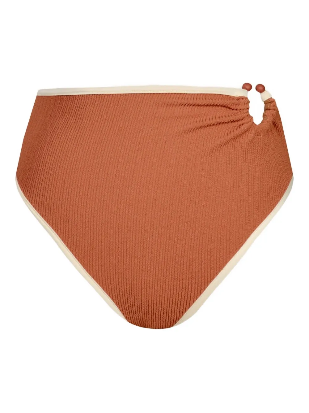 Johanna Ortiz Susurro Del Agua Crinkle Ring Bikini Bottoms In Orange