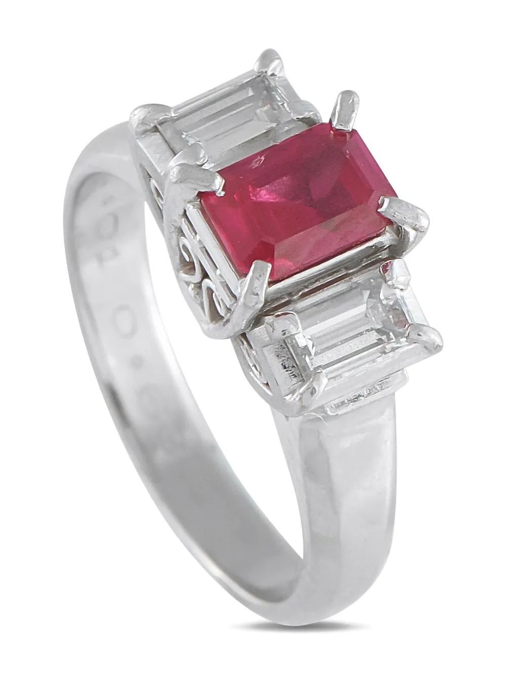 LB Exclusive platinum diamond ruby ring | Silver | Image 1