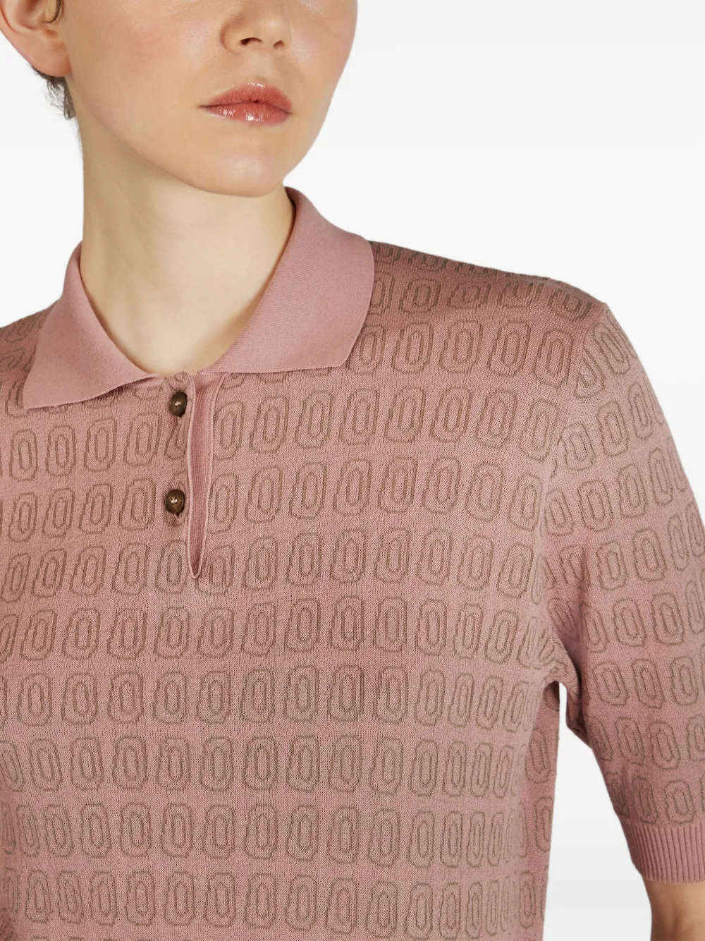 Zanone Poloshirt met geometrische print Roze