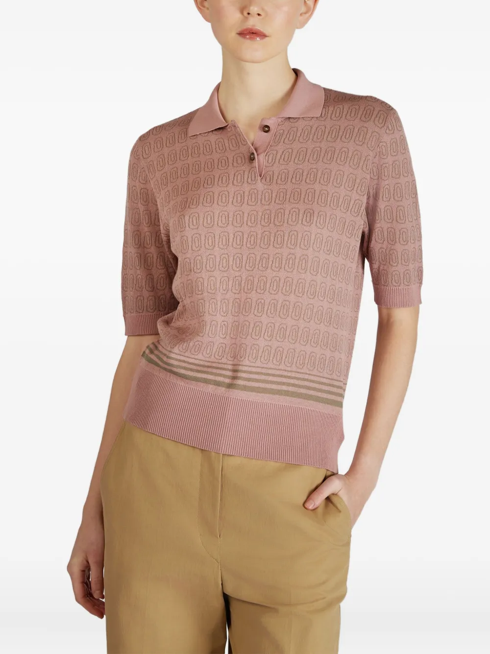 Zanone Poloshirt met geometrische print Roze