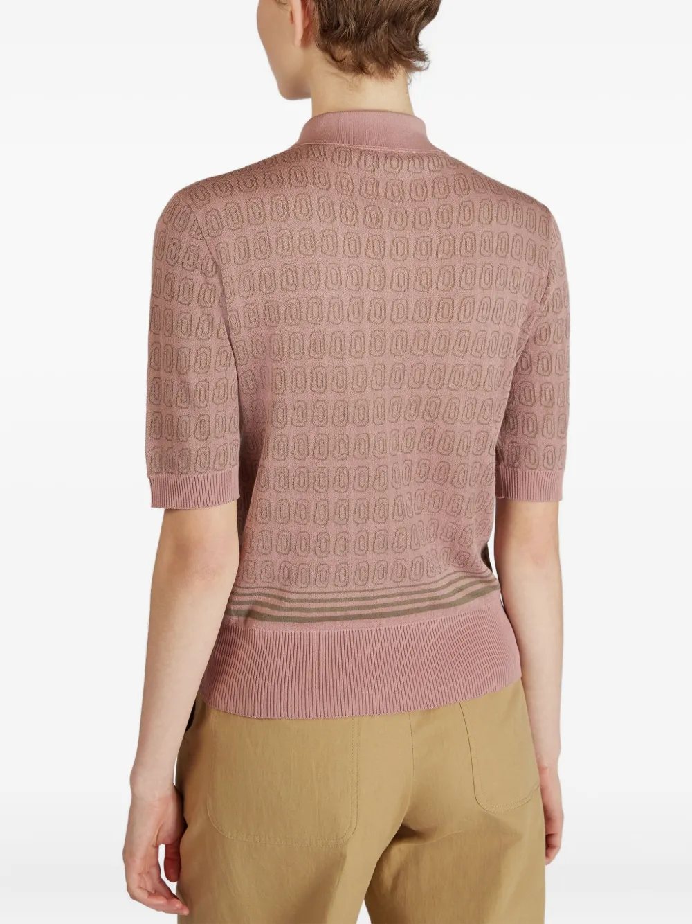 Zanone Poloshirt met geometrische print Roze