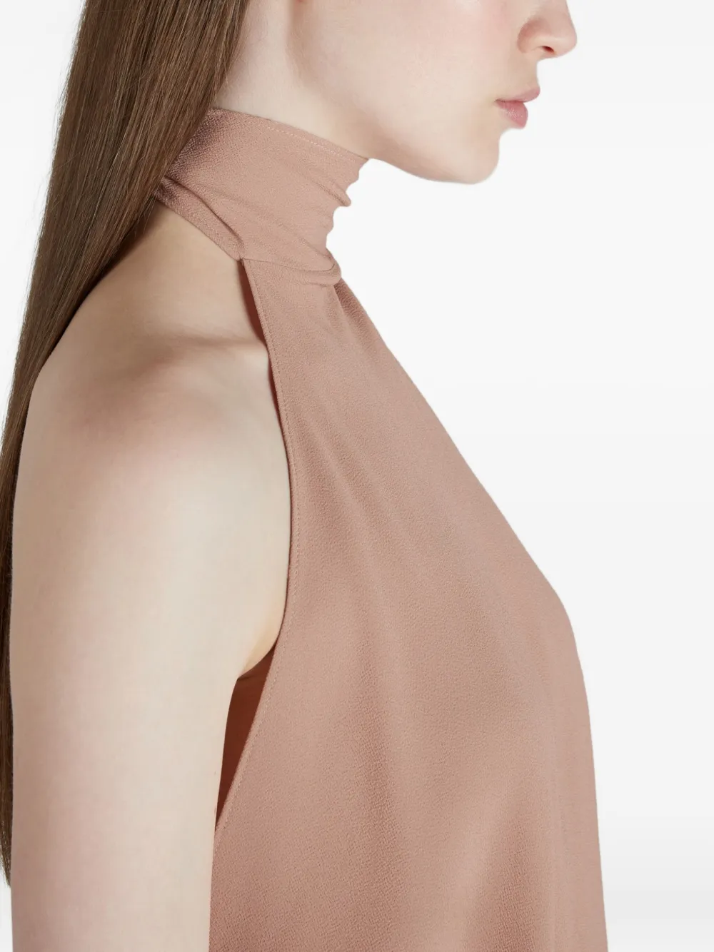 Glanshirt Top Mit Neckholder In Brown