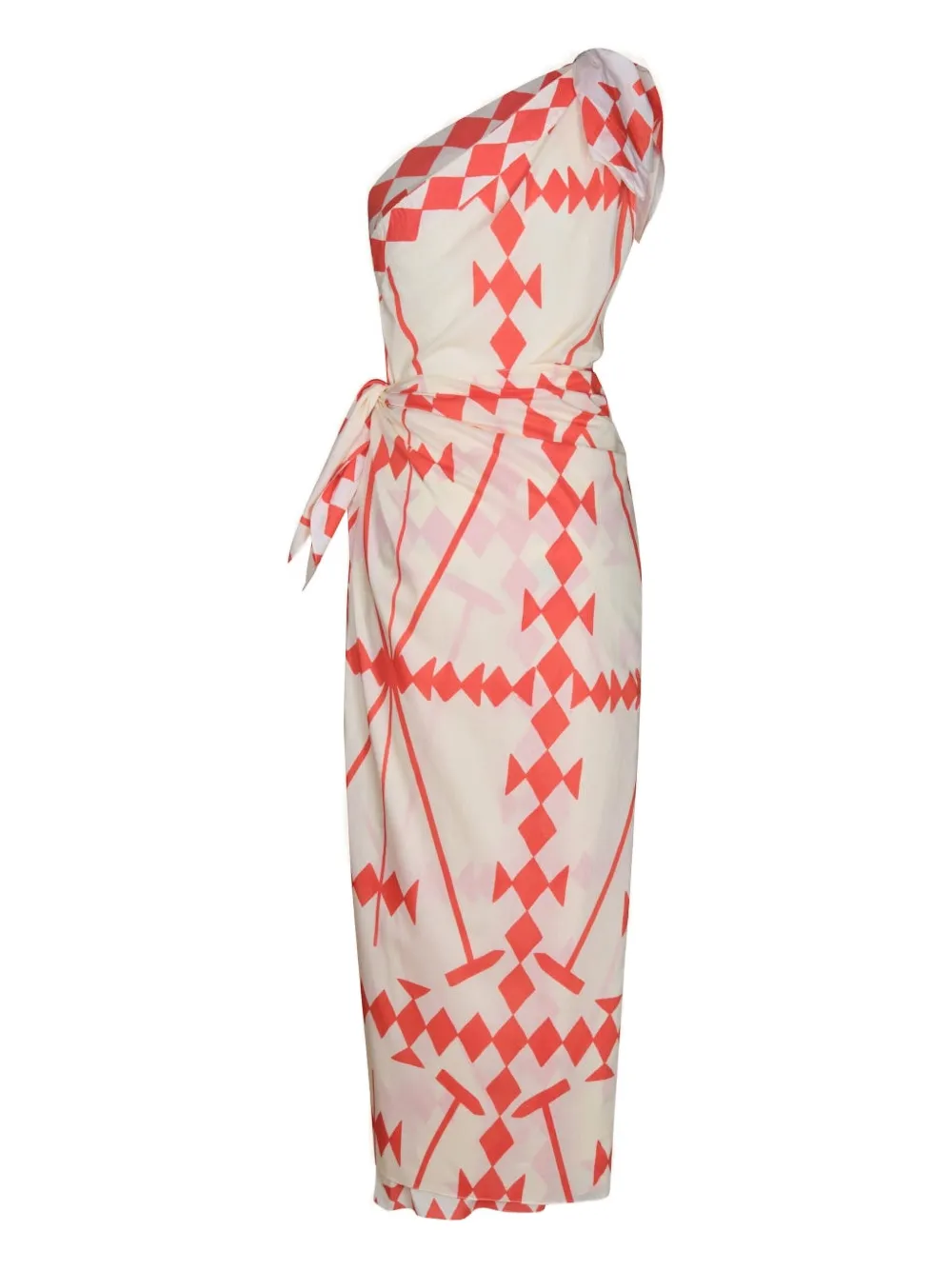 Johanna Ortiz Seaweed asymmetrische geometrische jurk - Beige