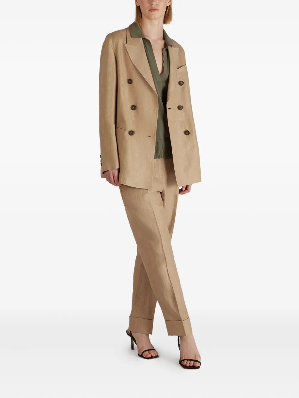 Incotex Linnen broek - Beige