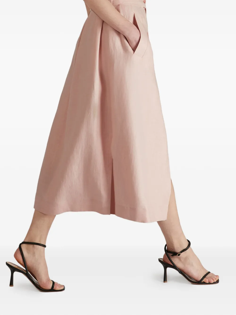 Incotex Linnen midi-jurk Roze