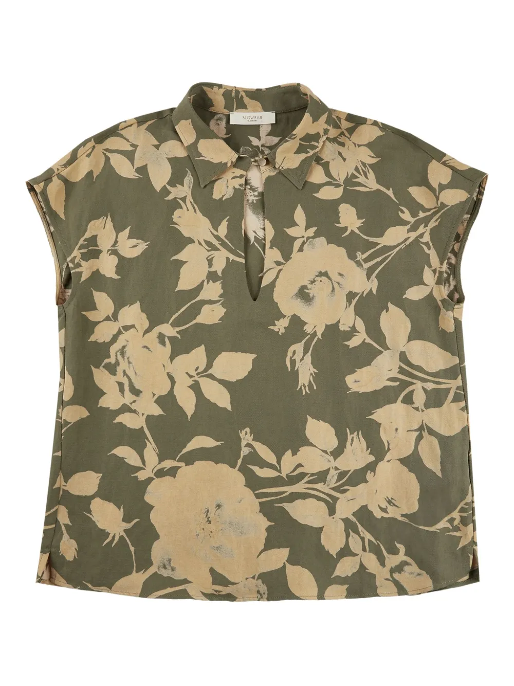 Glanshirt Floral Blouse In Green