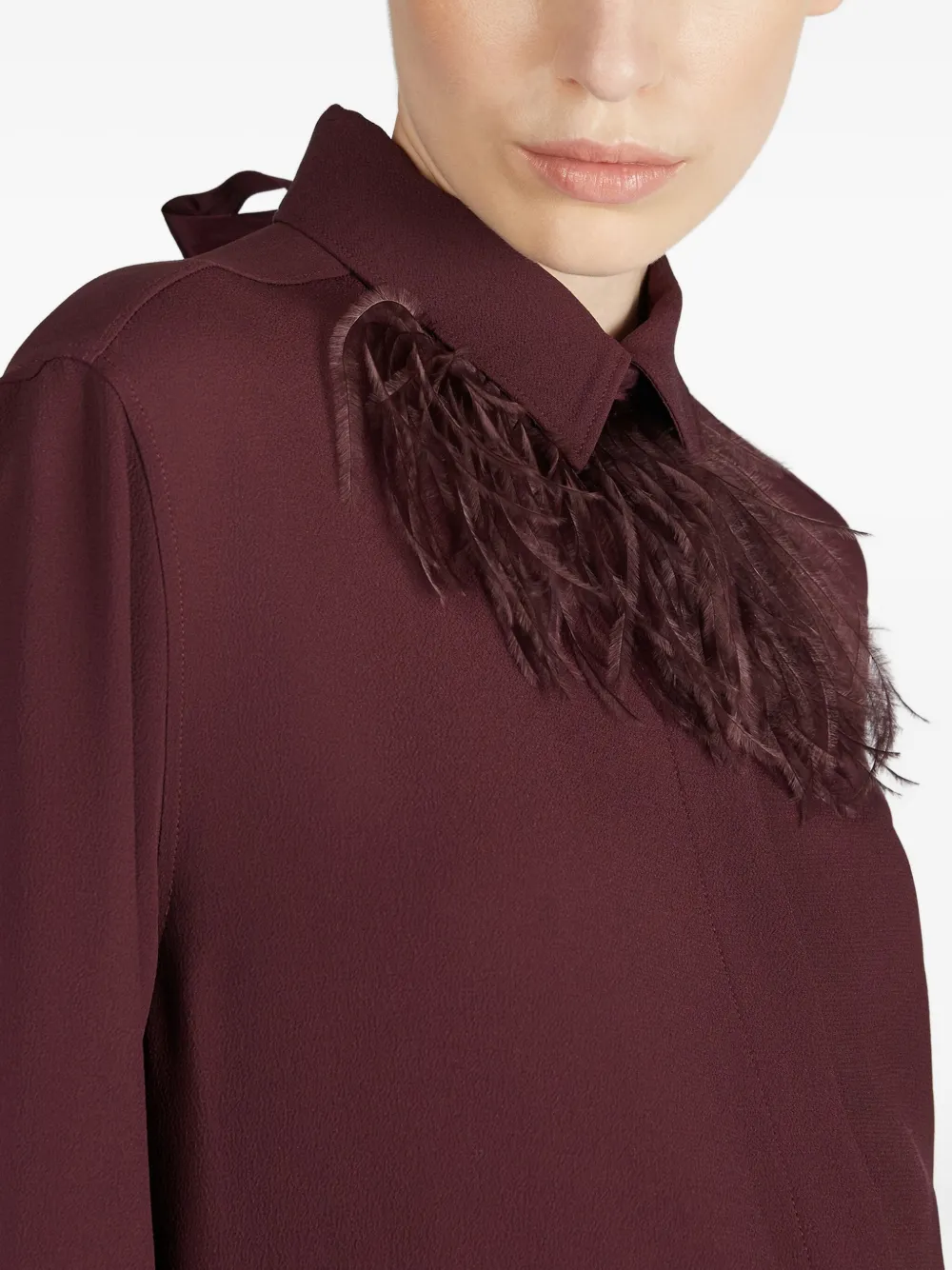 Glanshirt Feather-detailed Shirt In Red