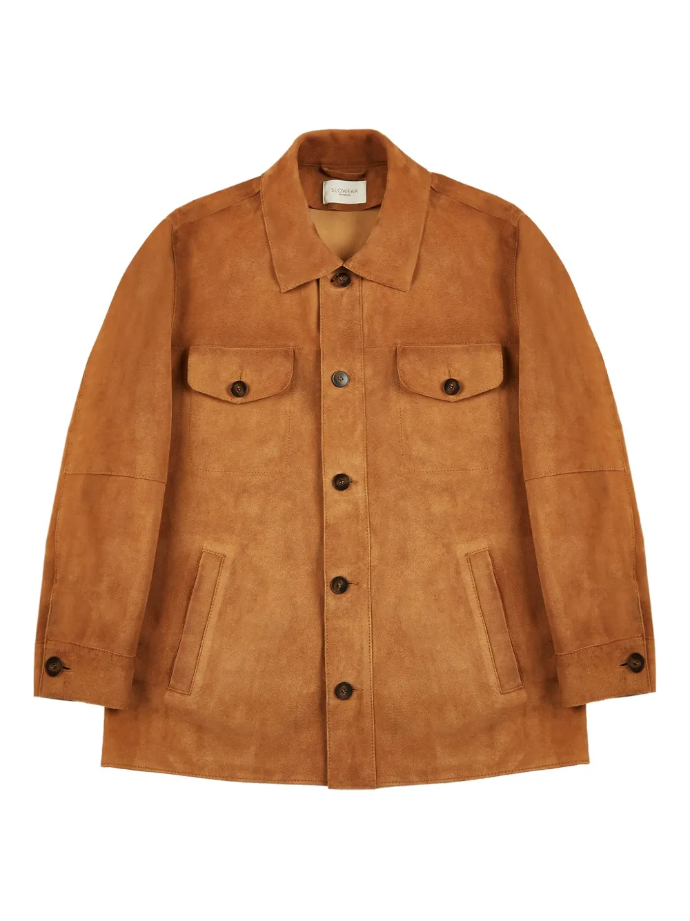 Montedoro Buttoned Suede Jacket In Brown