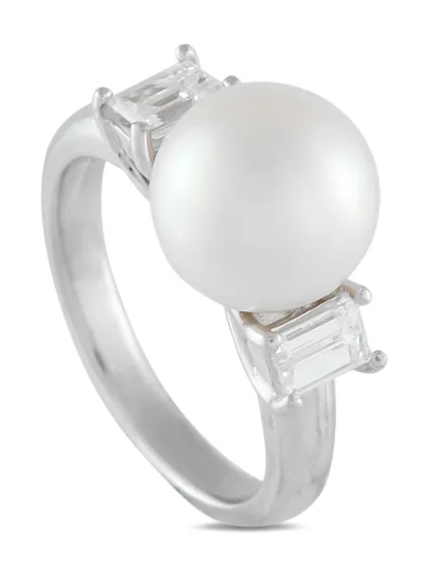 LB Exclusive anillo en platino con diamante y perla