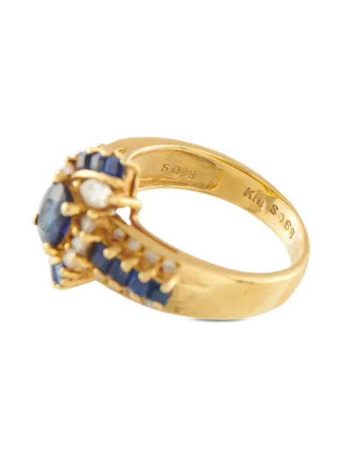 LB Exclusive anillo en oro amarillo de 18kt con diamante y zafiro