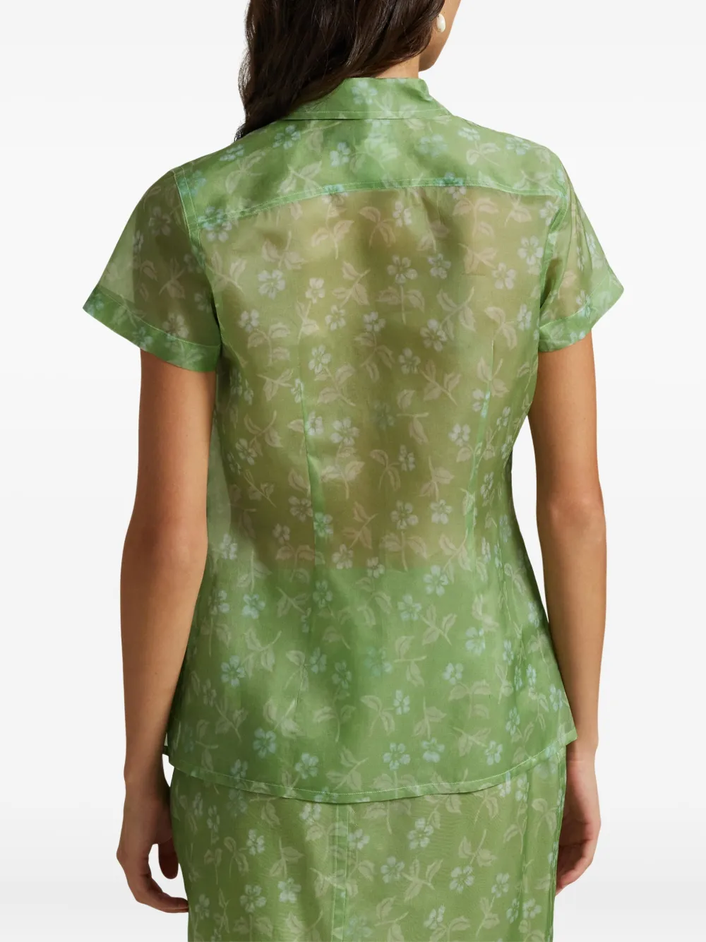 printed silk midi skirt